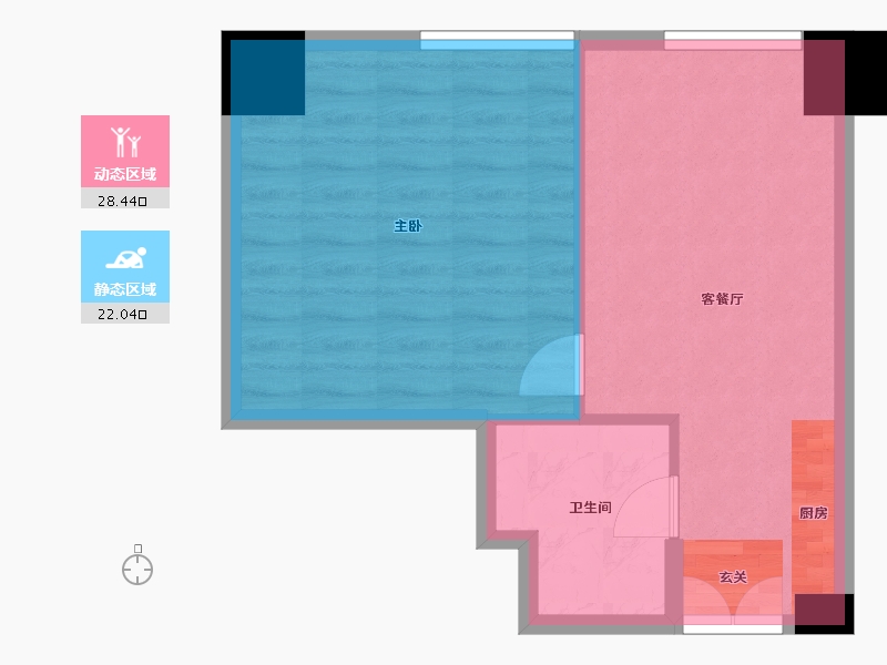 河北省-唐山市-茂华金汇公馆-44.88-户型库-动静分区