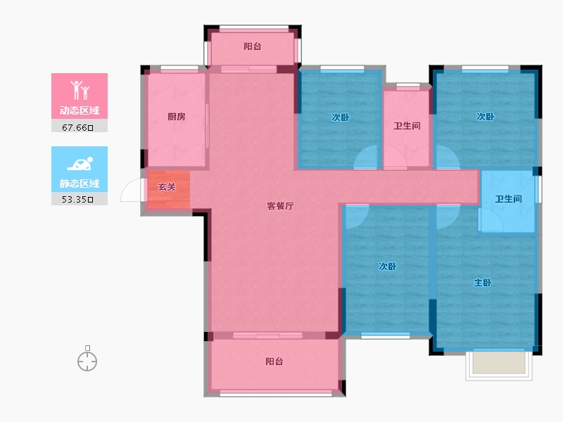 湖北省-孝感市-高新时代广场-108.74-户型库-动静分区