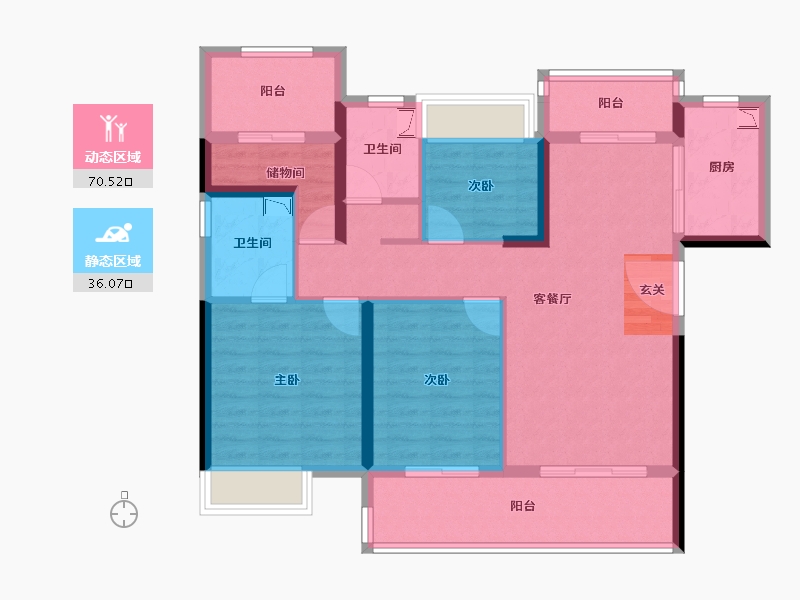 湖北省-孝感市-金辉城-94.23-户型库-动静分区