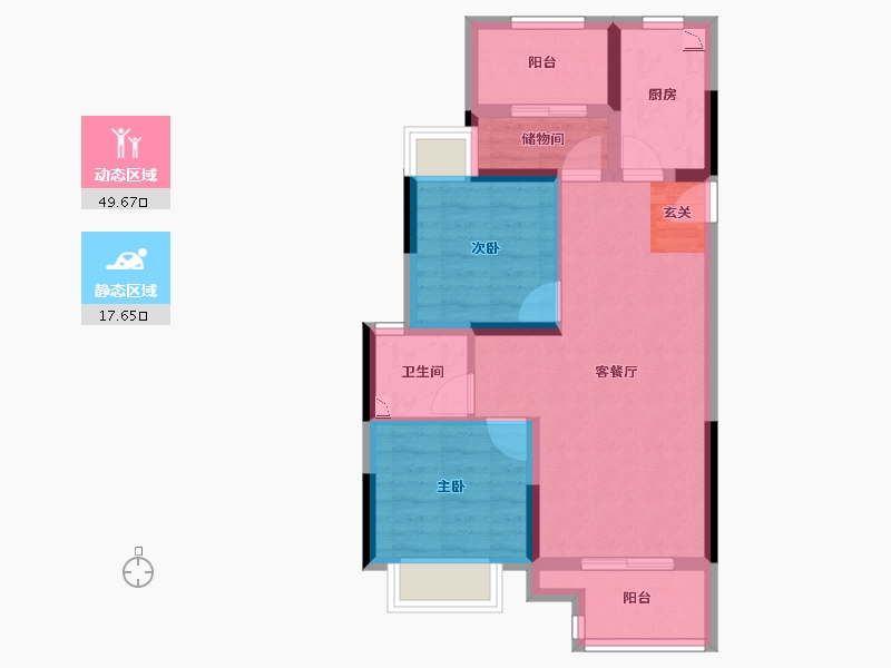 湖北省-孝感市-金辉城-58.86-户型库-动静分区