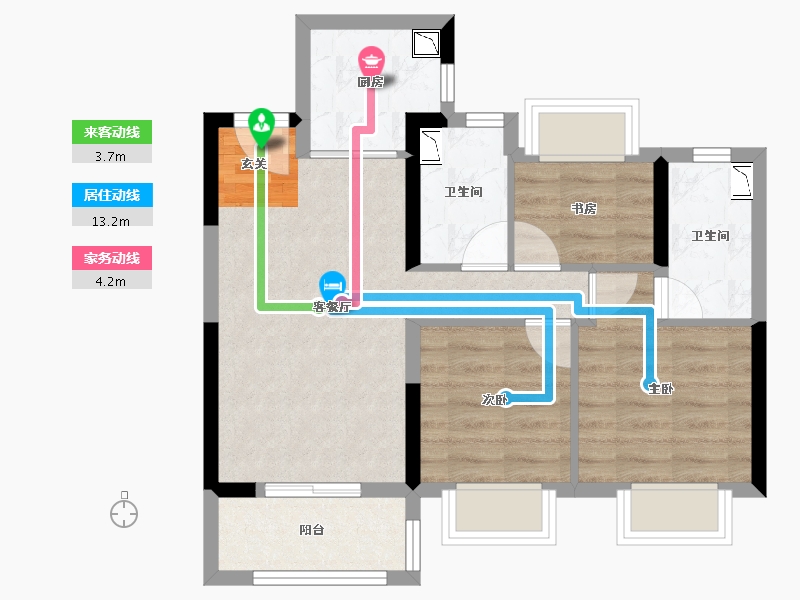 湖北省-孝感市-金辉城-59.05-户型库-动静线