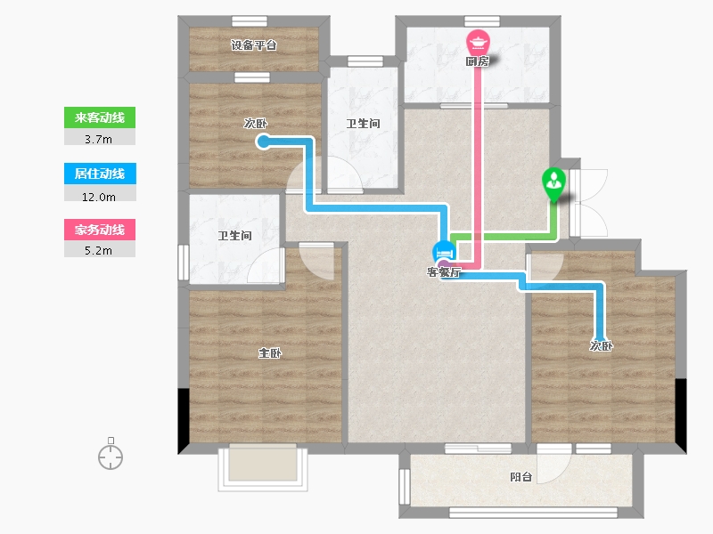 浙江省-湖州市-金宸湾-88.92-户型库-动静线