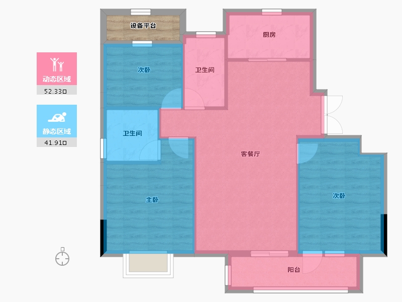 浙江省-湖州市-金宸湾-88.92-户型库-动静分区