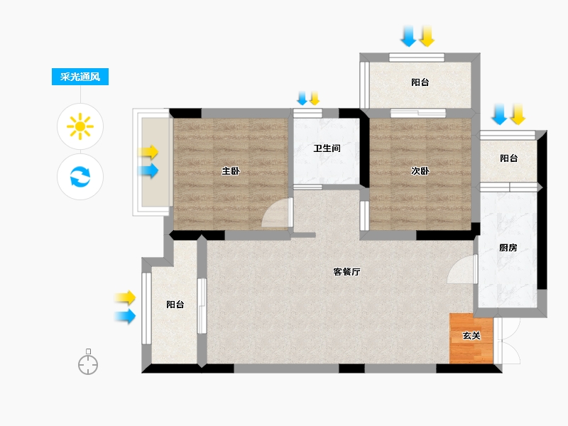 贵州省-贵阳市-广大城-64.47-户型库-采光通风