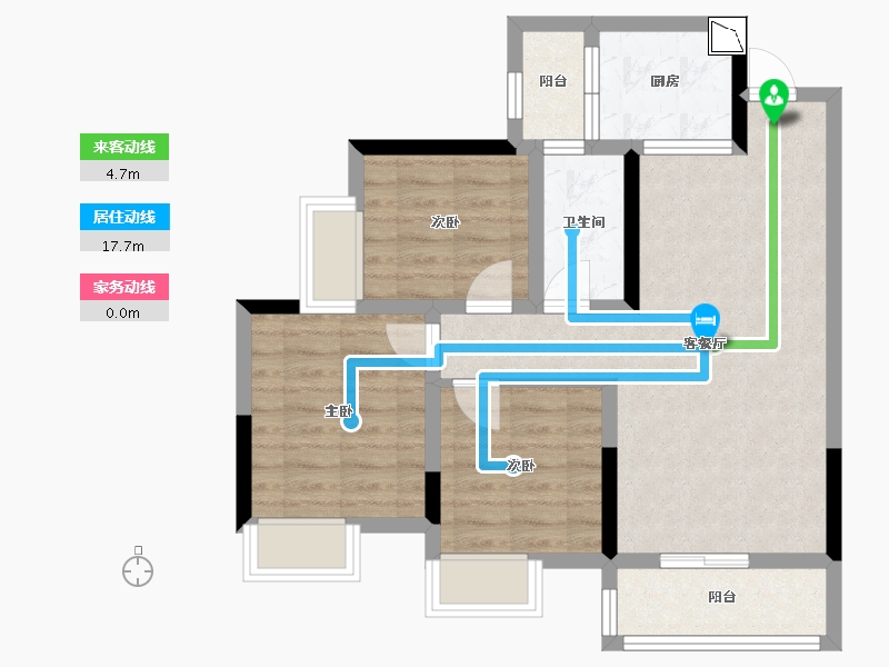 四川省-成都市-辰兴锦城国际-67.89-户型库-动静线