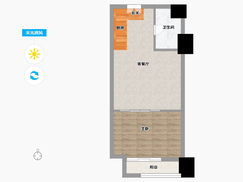 河北省-唐山市-茂华金汇公馆-42.11-户型库-采光通风