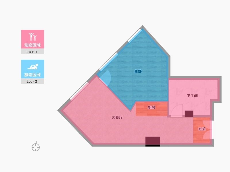 河北省-唐山市-茂华金汇公馆-45.22-户型库-动静分区