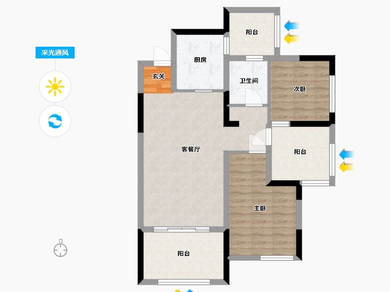 贵州省-贵阳市-广大城-76.07-户型库-采光通风