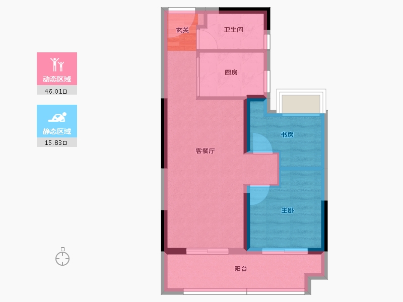 湖北省-孝感市-金辉城-54.87-户型库-动静分区