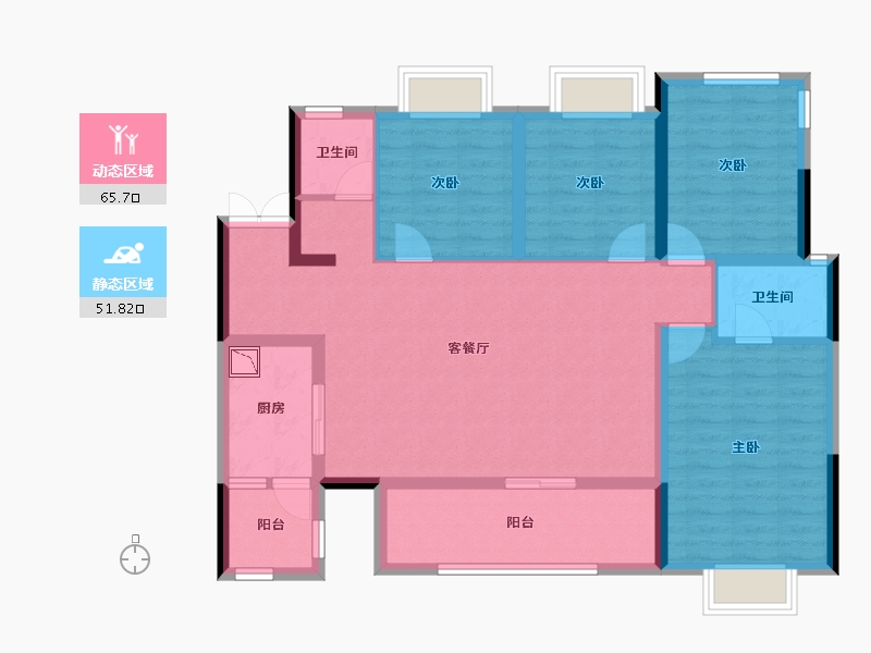 四川省-成都市-美泉悦府-104.62-户型库-动静分区