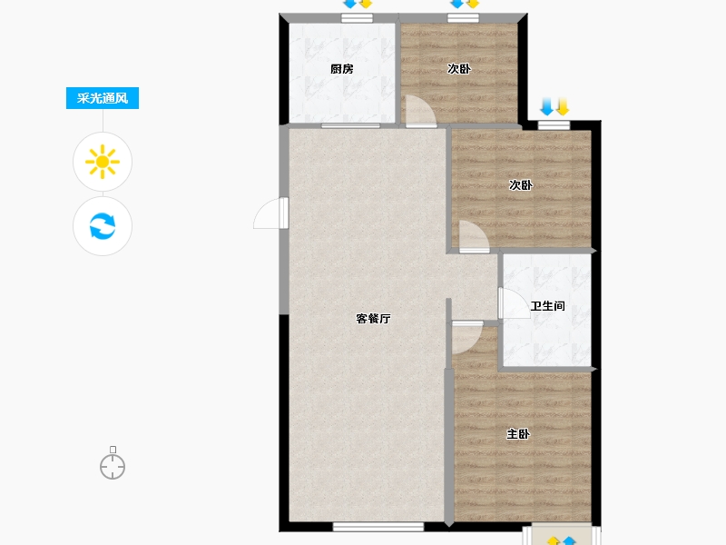 黑龙江省-鸡西市-恒大御澜庭-90.40-户型库-采光通风