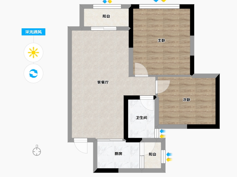 四川省-成都市-天悦国际-58.35-户型库-采光通风