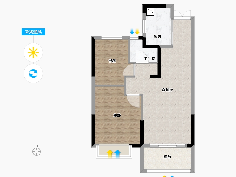 江苏省-扬州市-沄溪书院-66.41-户型库-采光通风