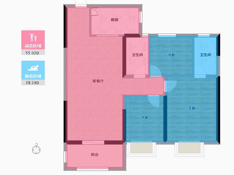 广西壮族自治区-贵港市-苏园-83.32-户型库-动静分区