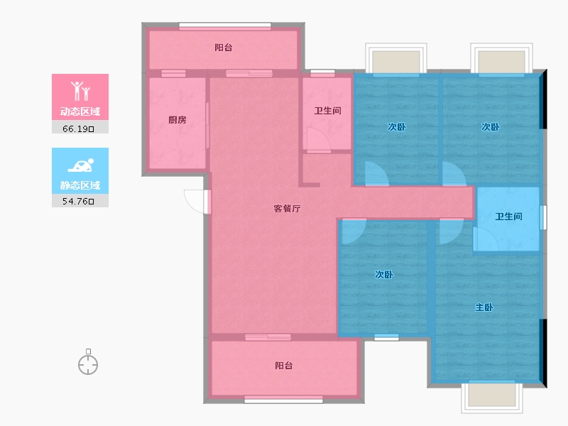 湖北省-黄冈市-罗田书香尚城-109.20-户型库-动静分区