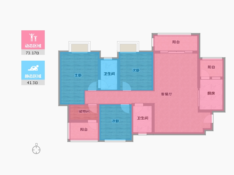 四川省-成都市-世茂城三期-101.48-户型库-动静分区