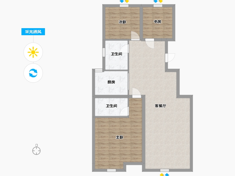 新疆维吾尔自治区-乌鲁木齐市-汇臻城-95.22-户型库-采光通风