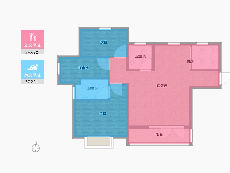 河北省-石家庄市-润江翡丽公馆-82.41-户型库-动静分区