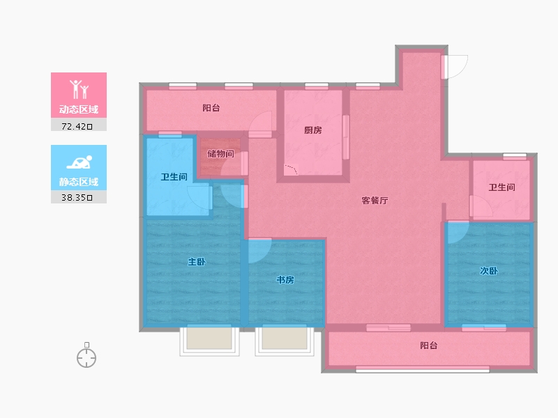 浙江省-宁波市-江汇城-97.79-户型库-动静分区