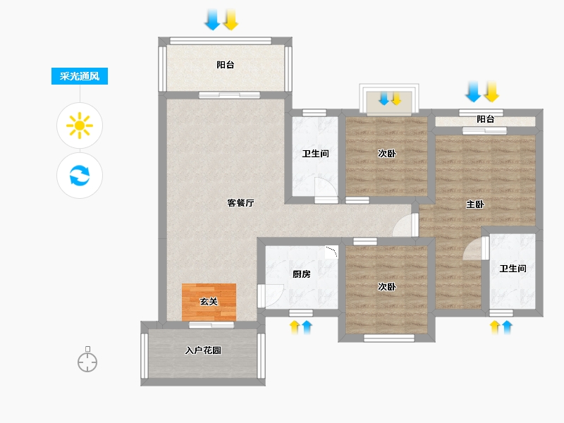 贵州省-贵阳市-敬山府-92.28-户型库-采光通风