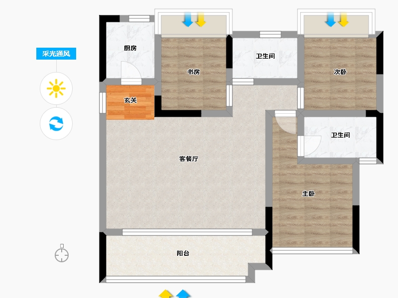 贵州省-贵阳市-中铁我山康养小镇-80.33-户型库-采光通风