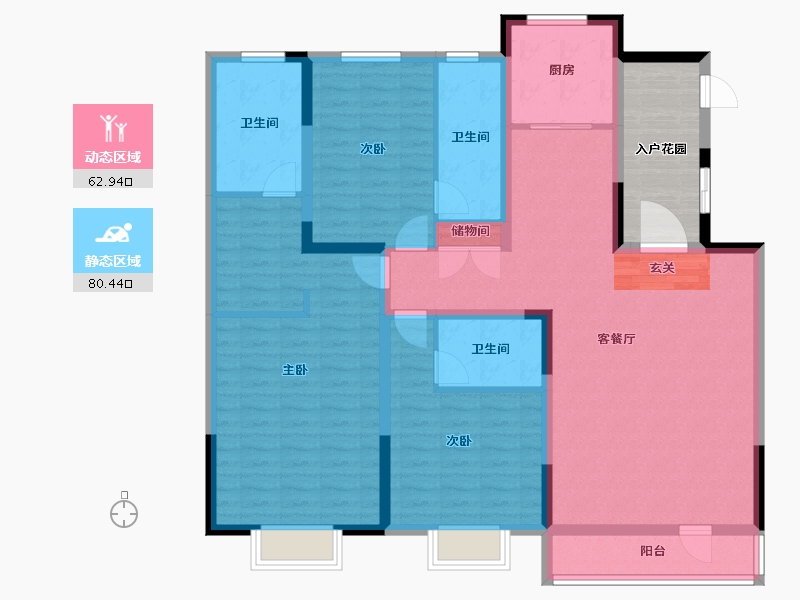 河北省-唐山市-新天地鹭港21区东-137.28-户型库-动静分区