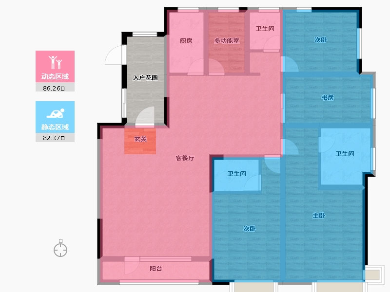 河北省-唐山市-新天地鹭港21区东-160.48-户型库-动静分区