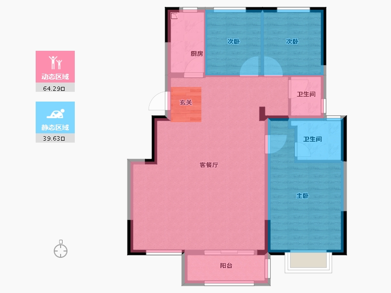 河北省-唐山市-和泓・葛沽湾首府-94.40-户型库-动静分区