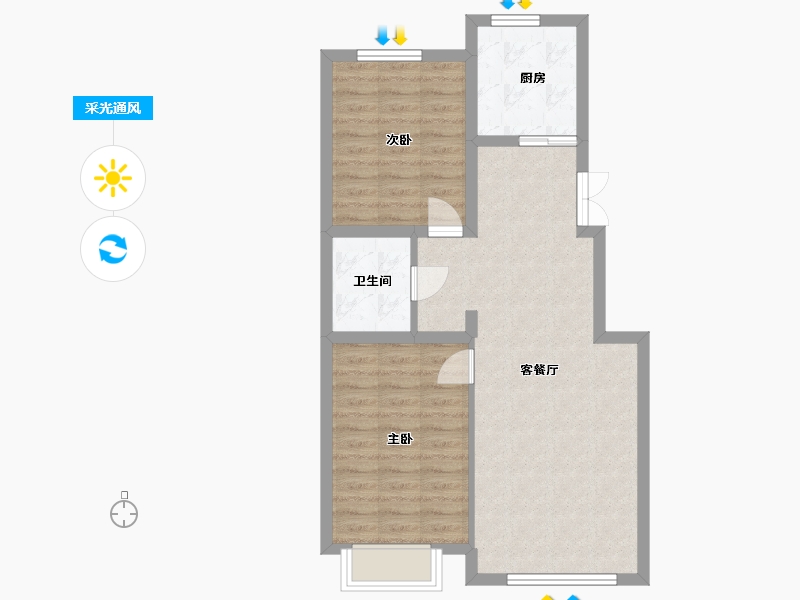 黑龙江省-伊春市-溪雨墅-69.74-户型库-采光通风