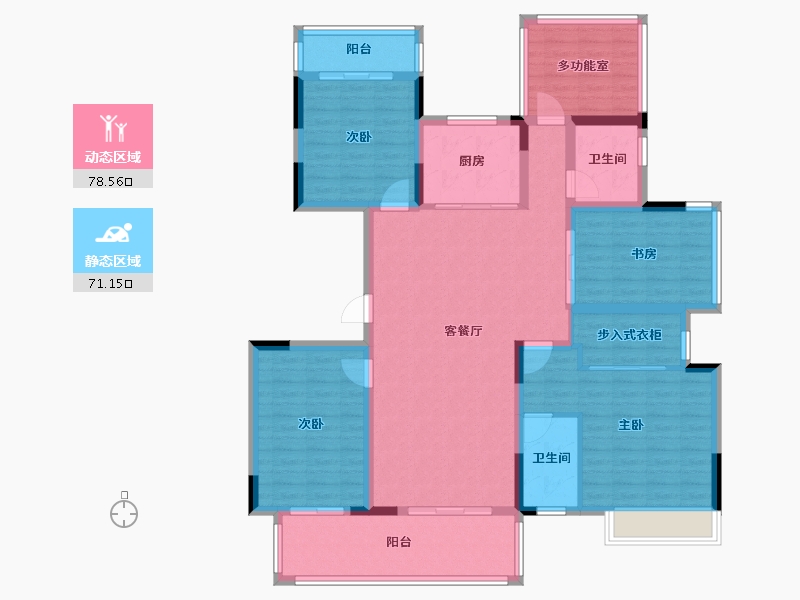 广西壮族自治区-南宁市-彰泰红-134.66-户型库-动静分区