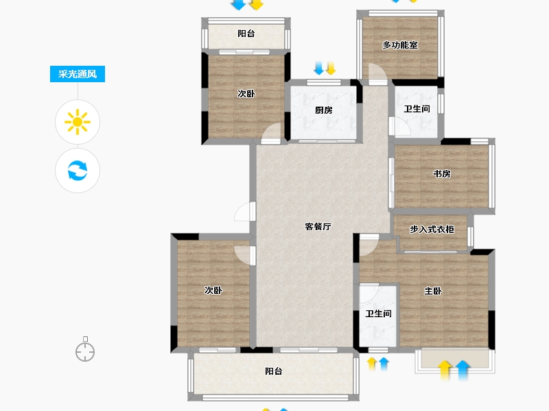 广西壮族自治区-南宁市-彰泰红-134.66-户型库-采光通风