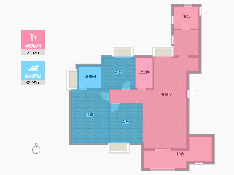 江西省-南昌市-国贸天峯-101.35-户型库-动静分区