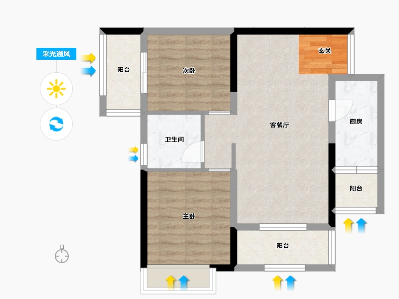 贵州省-贵阳市-广大城-66.10-户型库-采光通风