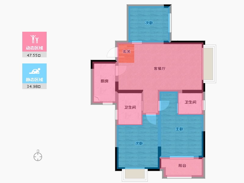 贵州省-贵阳市-远大美域3期-72.71-户型库-动静分区