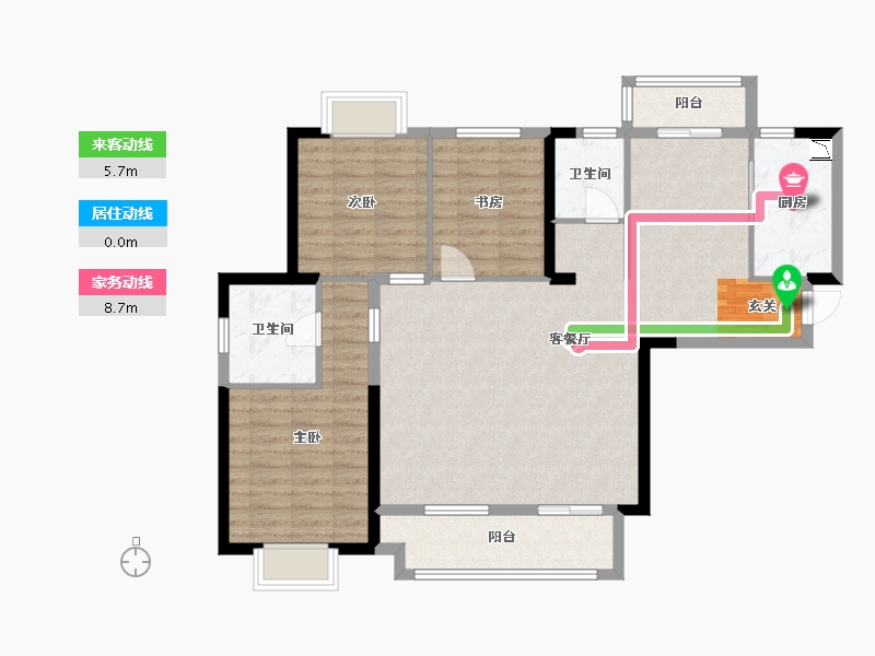 贵州省-贵阳市-远大美域3期-105.05-户型库-动静线