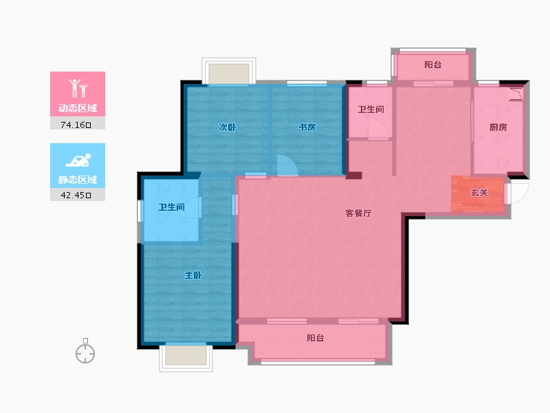 贵州省-贵阳市-远大美域3期-105.05-户型库-动静分区