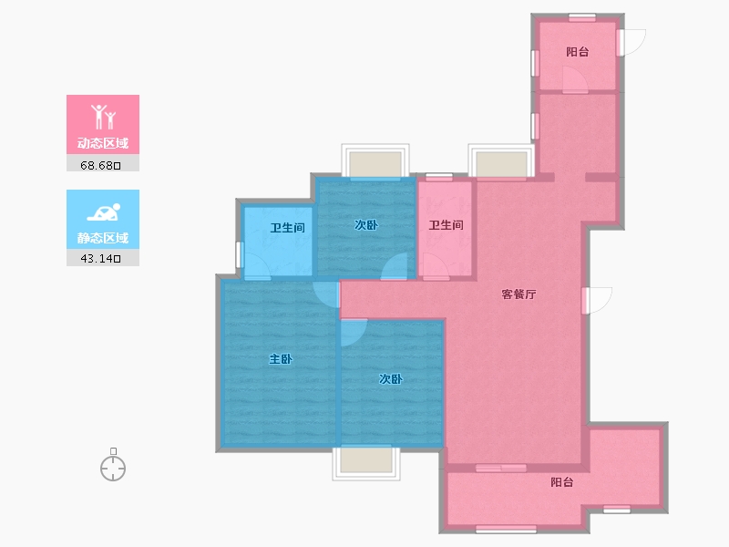 江西省-南昌市-国贸天峯-101.25-户型库-动静分区