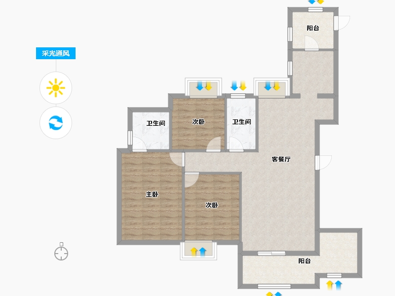 江西省-南昌市-国贸天峯-101.25-户型库-采光通风