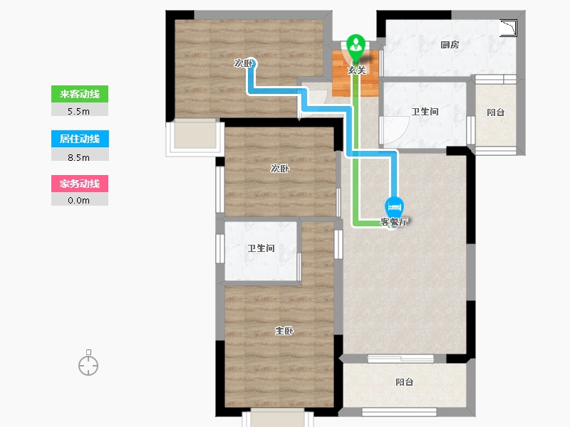 贵州省-贵阳市-远大美域3期-75.78-户型库-动静线