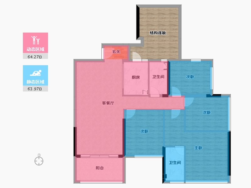 广东省-湛江市-南滨花园-131.76-户型库-动静分区