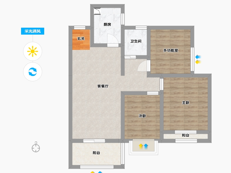 贵州省-贵阳市-敬山府-70.02-户型库-采光通风