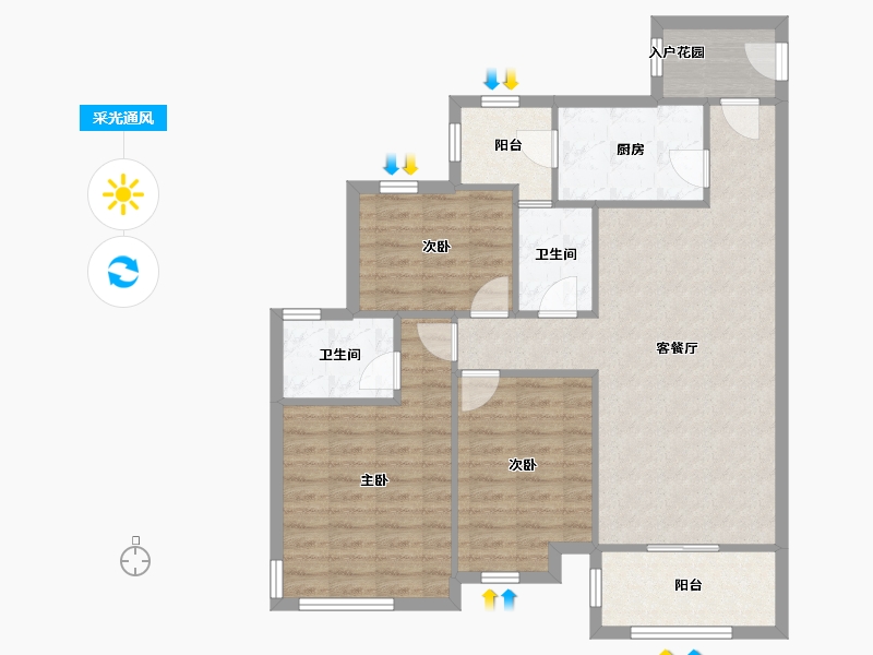 广东省-广州市-广州新塘新世界花园-93.73-户型库-采光通风