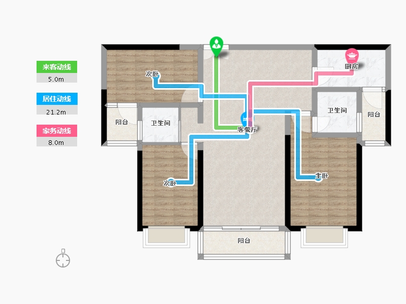 云南省-曲靖市-安厦城市春天-105.60-户型库-动静线