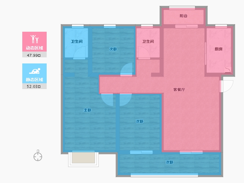 河南省-南阳市-建控江山汇-88.36-户型库-动静分区