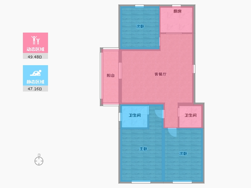 山东省-青岛市-中车小镇-86.40-户型库-动静分区