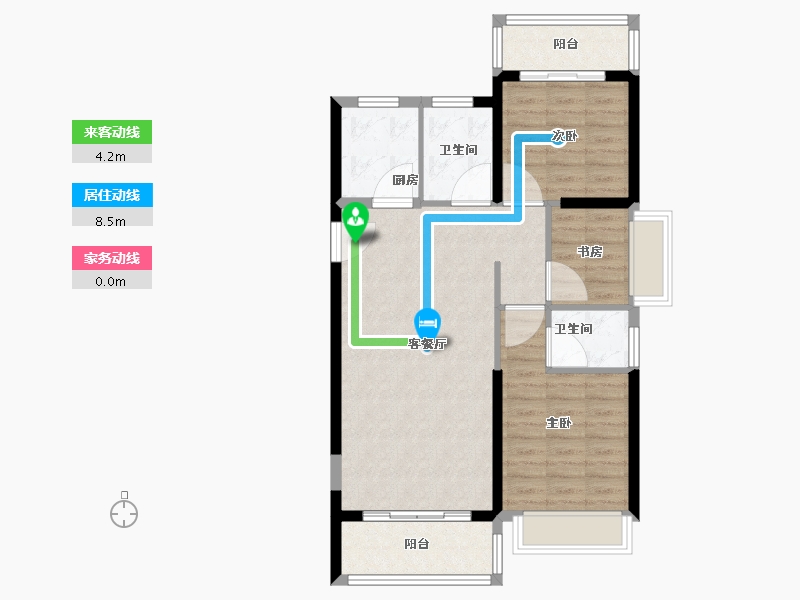 福建省-漳州市-永鸿鸿溪谷-80.81-户型库-动静线