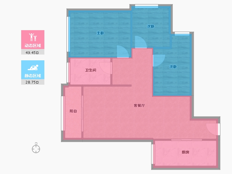 重庆-重庆市-首地江山赋-70.97-户型库-动静分区