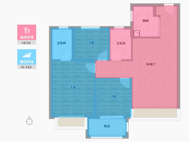 福建省-漳州市-中骏雍景府-71.21-户型库-动静分区