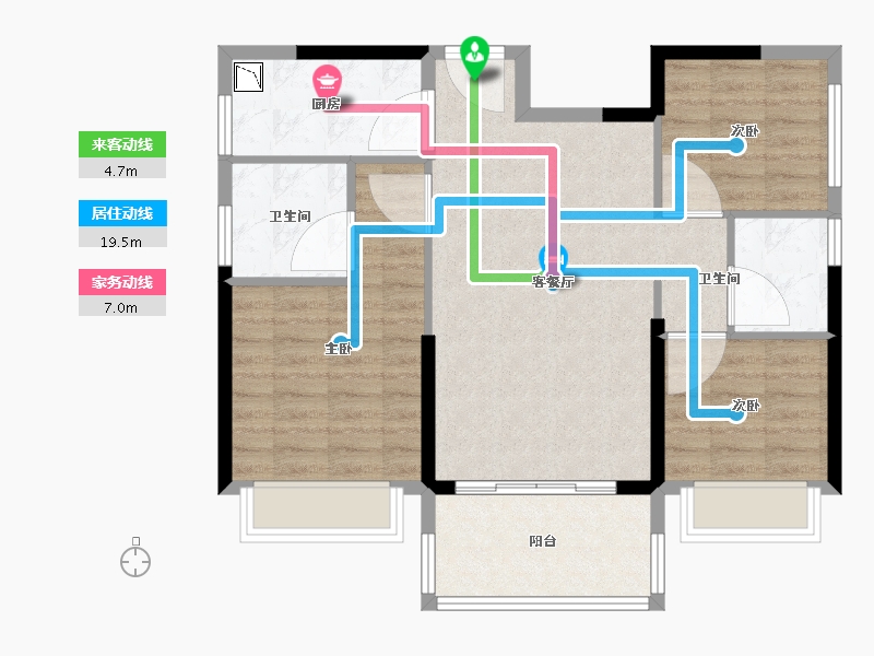 福建省-漳州市-永鸿鸿溪谷-80.01-户型库-动静线