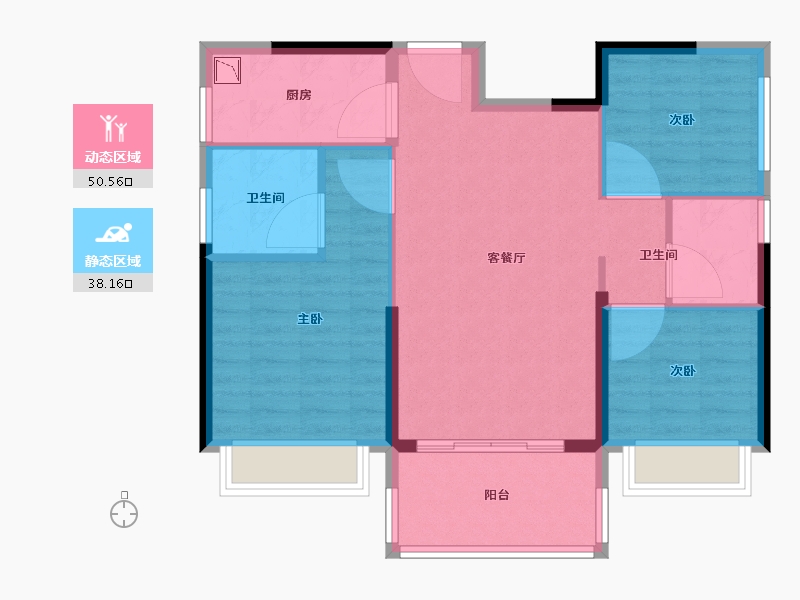 福建省-漳州市-永鸿鸿溪谷-80.01-户型库-动静分区